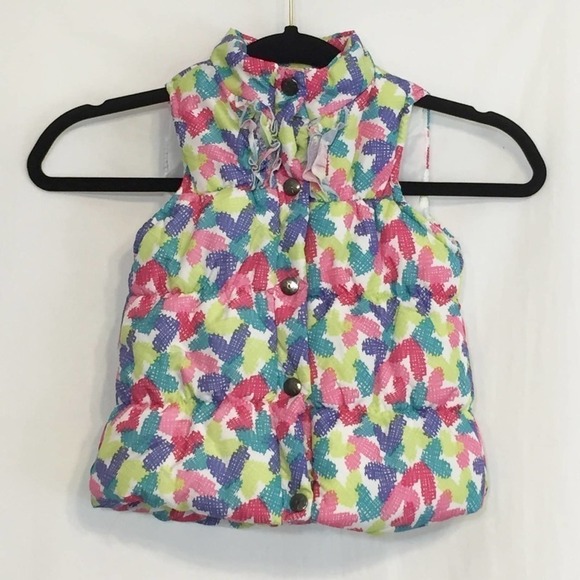 KIDS Headquarters Hearts and Ruffles Puffer Vest Size 3T Valentine's Day Toddler - Picture 1 of 7